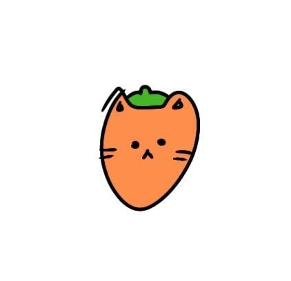 고먐미 그렸는데 동생이 당근같이 생겼다고 색칠했다;;