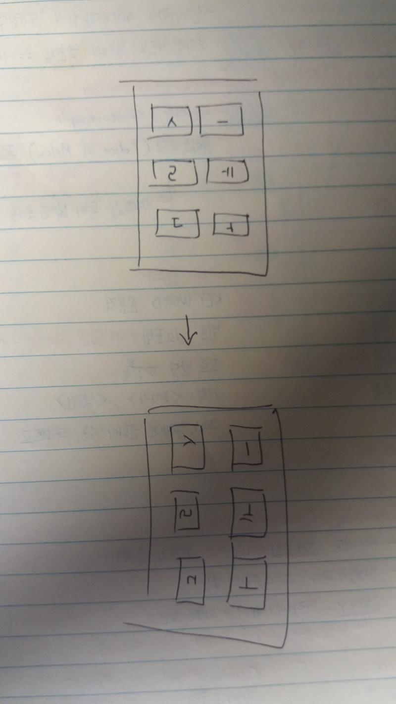 (사진 기울여서 봐줘) "가로"+"한 장에 여러 면 인쇄(6장)"+"짧은면 묶음" 선택했는데 왼쪽처럼 나와 ㅠㅠㅠㅠ 내가 원하는 건 오른쪽처럼