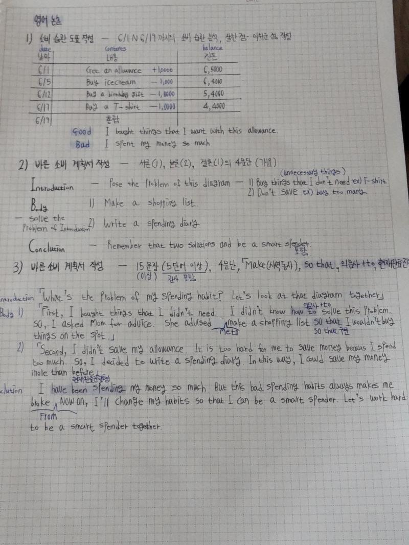 오늘 영어 수행 준비한거 인증하겠엌