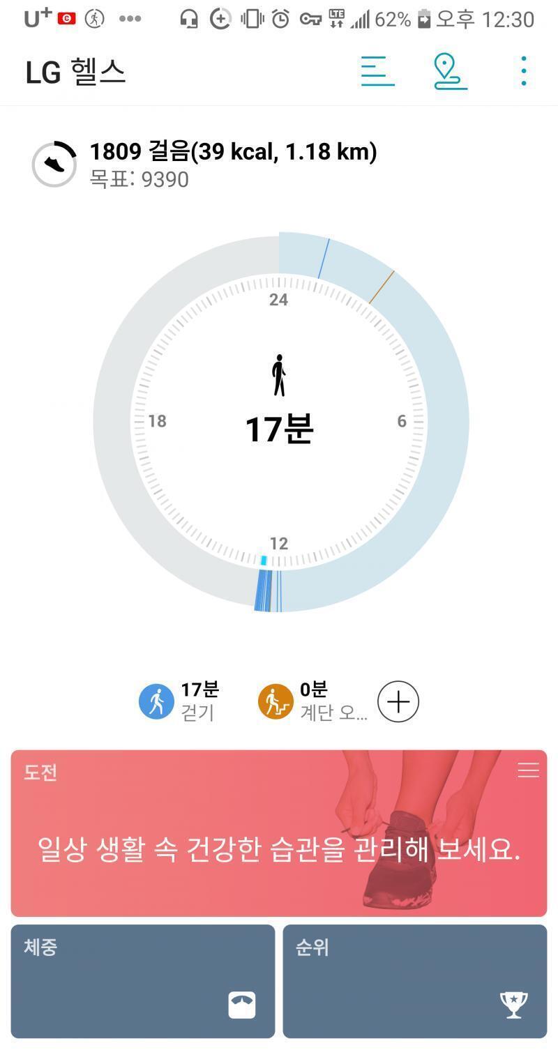 오늘 지금까지 걸은것