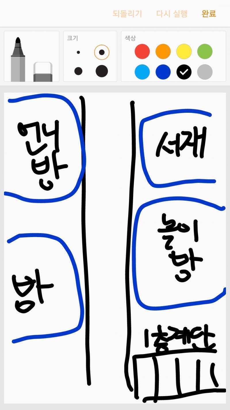 1층계단ㅡ 1층으로 가는 계단 2층계단ㅡ 2층으로 가는 계단 문ㅡ현관문 빨간색이 젤리있던곳