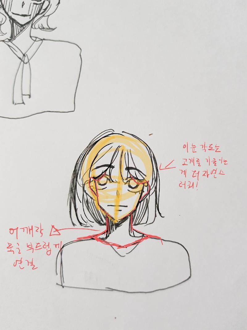 폰이라서 세세한 부분은 제대로 못그렸어 일단 구도나 형태 잡는 연습부터 하는 게 좋을 듯