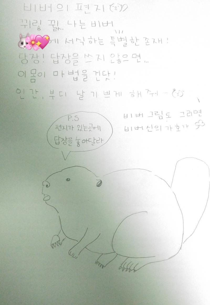 >>87 다했어..멋진편지였다..아이디어가 앙떠올라서 다 따라해버렸네 미안 ㅠㅜ