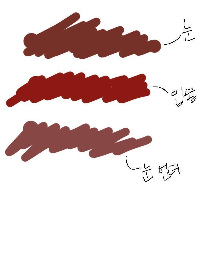 평소에 화장할 때 대충 이런 색들 써.. 다들 약간 그 뭐냐 일본 멘헤라녀? 스타일이라고 하더라