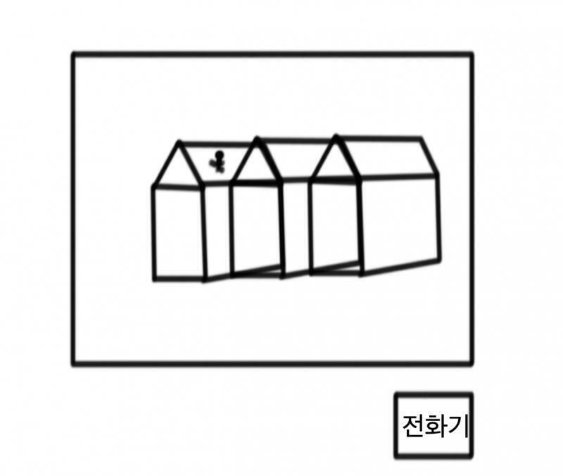 이런느낌 이랄까?? 아파트는 물론 훨씬 많았고 네모박스 큰게 창문이야