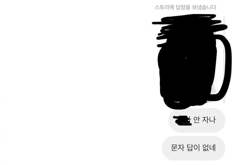 근데 인스타에 짠메랑 올라왔길래 답장 남겼더니 문자 답 왔고