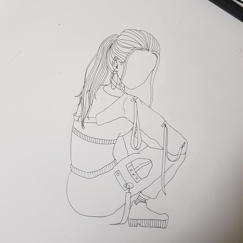 처음으로 그려본 어려운 자세 정말 어렵더라... 대차게 망했다..