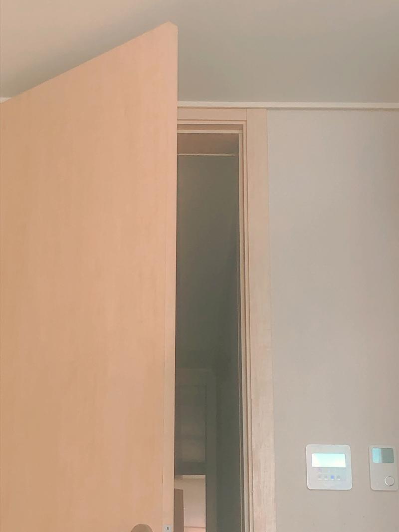 예전에 찍은 건데, 누워서 폰 하다가 무슨 사람 형체 같은 걸 본 듯함. 문 틈 사이로 나를 보고 있는 형태로