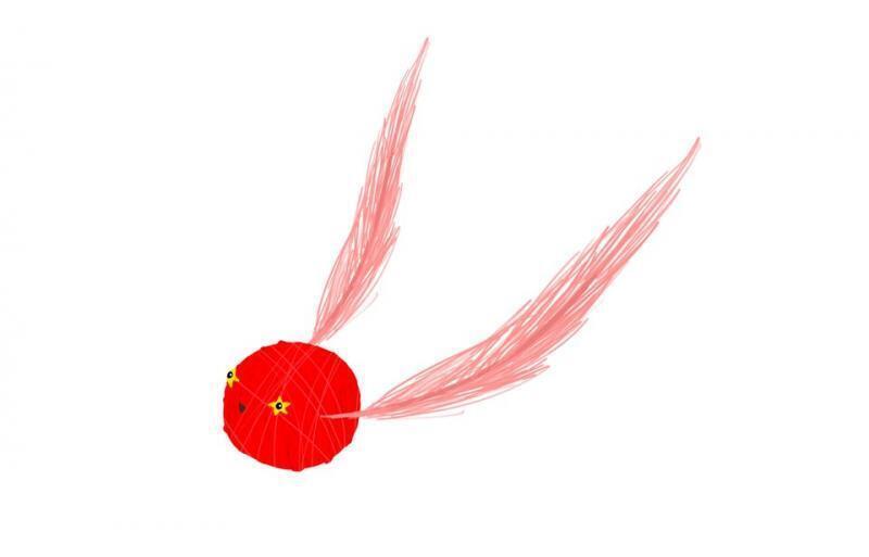 아 맞다, 간단하게 빨간 털 공 캐릭터도 그려왔습니다! 스니치를 오마주 했어요.... 이것도 개선 할 부분 알려주세요...!