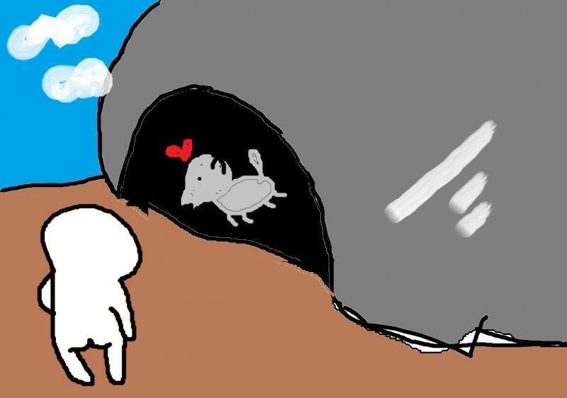 응아니야 새끼늑대야~ 새끼늑대에게 고기를 그려주고 길들이기에 성공했어!!!! 이제 뭐할까? >>22