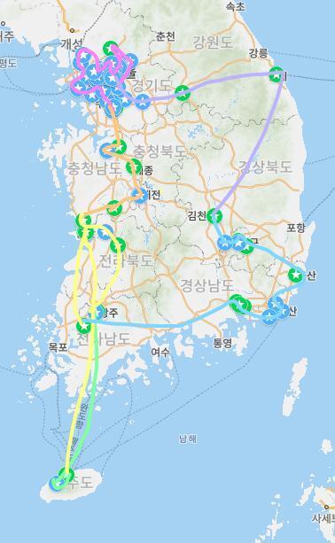 이건 전국 수도권은 좀 세밀하게 못 그렸어 미안 ㅠㅠ 그래도 >>290에 수도권 확대해서 그린 거 있으니까 확인 부탁!