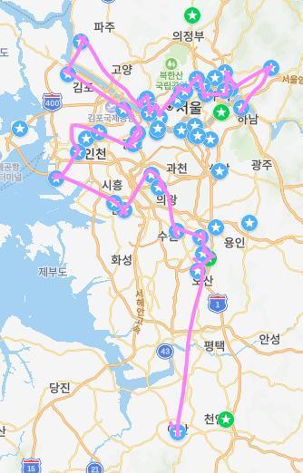 전라, 충청, 오산대역 이후의 경기