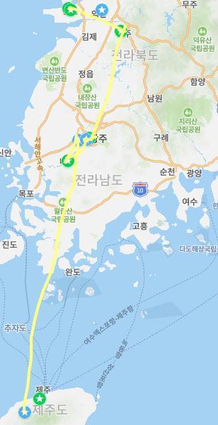 전라, 충청, 오산대역 이후의 경기