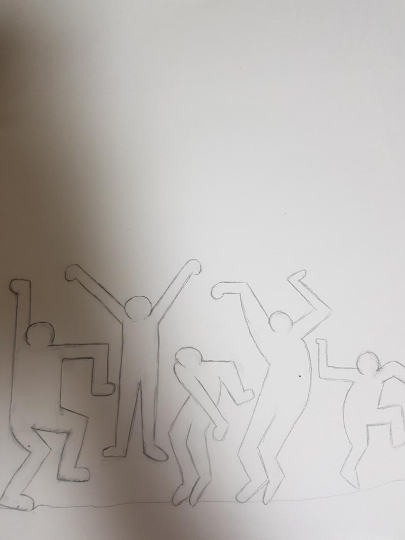 일단 그렸는데 명암넣기 헷갈린다 키스해링 명암이 없으니까