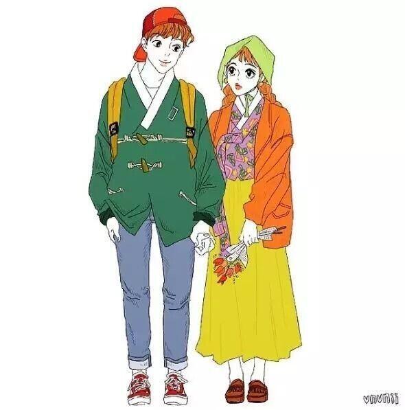 좀더 현대틱한 사진 한장. 분위기 형식 참고 매듭없이 한복느낌 한복정장 남자한복 죄다 양반집 도련님이냐구.. ㅋㅋㅋㅋㅋ 내가 봤던 일러가 안보인