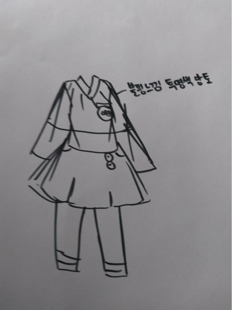 나듀 그려봤엉 그래도 학생이 미니스커트입고 수업댕기는건 너무 불편할것같아서 치마바지로 그림