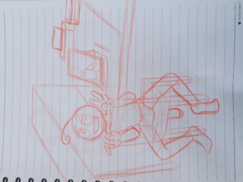 스물다섯번째그림 공책에 러프해놓은것