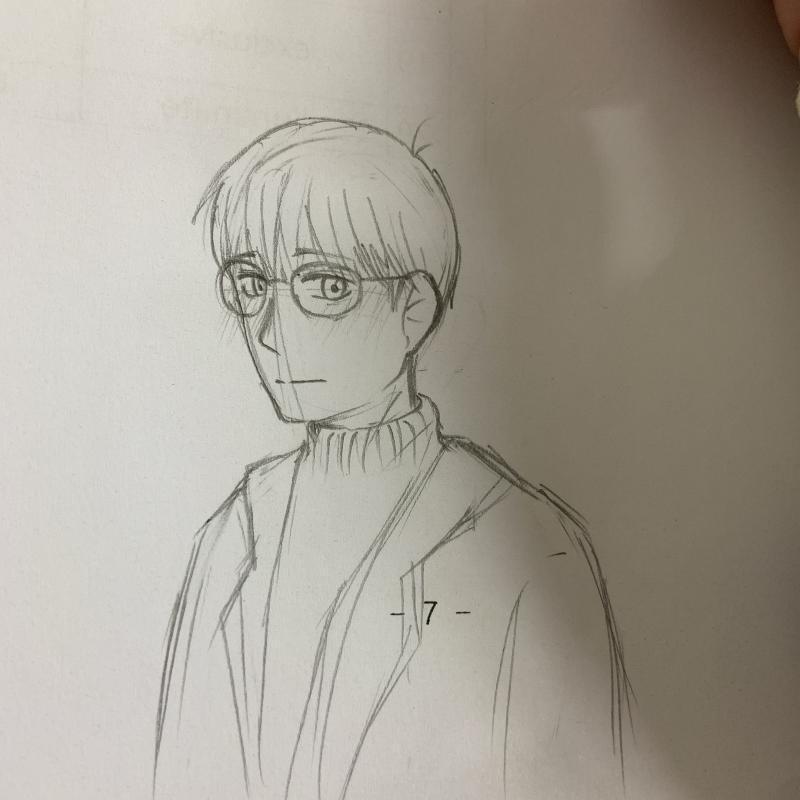 이건 내가 그린 그림 잘생겼지 내 취향 다 때려넣은 내 상상남친이야^^......ㅅㅂ