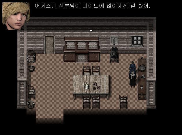 애니: 어거스틴 신부님이 피아노에 있는걸 봤는데... 조시: 내가 신부님의 빨래들을 세탁하고 있었거든. 저기 뒷마당에서 말이야. 조시는 뒷마당이