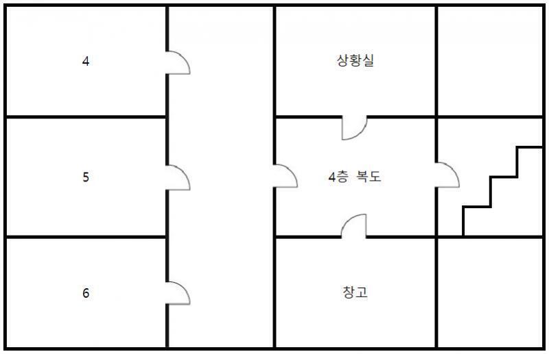 4층과 3층 평면도