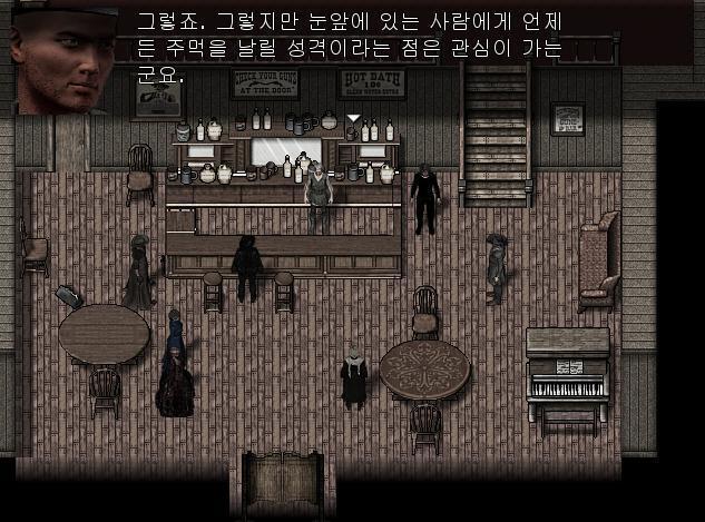 애니: 저 사람이 마제스틱 바에서 소란을 피웠다고도 말하셨죠. 지크: 맞아. 댄 캐시디의 부하를 때렸다고 했었지. 보안관: 기드욘. 저 말이 사