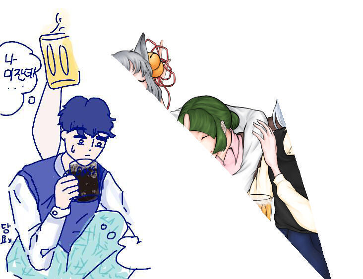 다그렸다! 1-4 캐릭터는 여성캐인걸 감안해서 체격을 좀 줄여서 그렸어! 트레는 너무 남캐체격이라