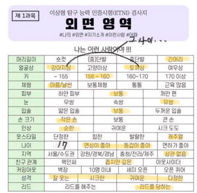 나는 표로 머하는 거 좋아함