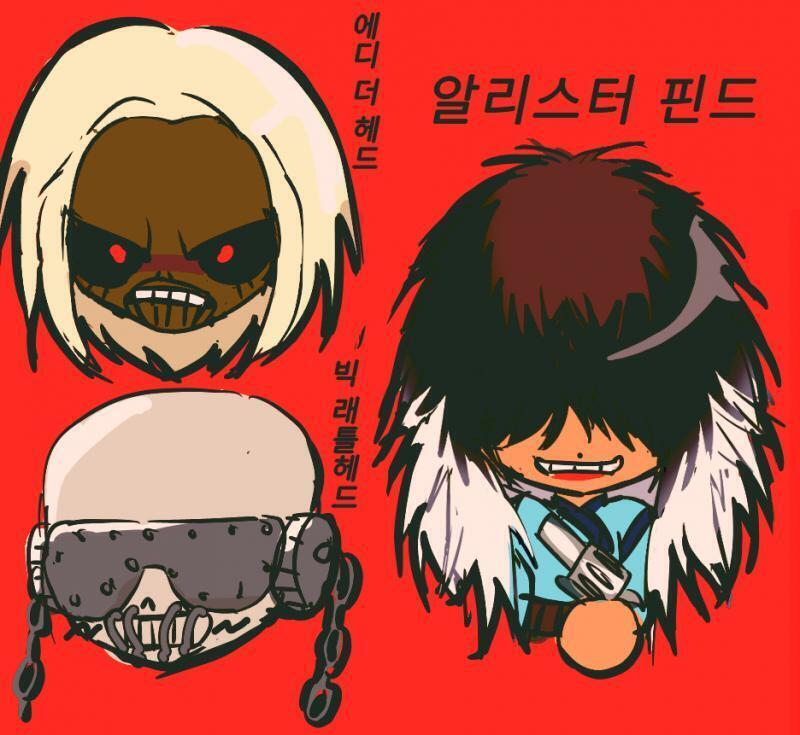 메탈밴드 마스코트 sd화 ! 메탈밴드 노래같은경우는 조회수 높은거 말고는 들어본적 없다ㅎㅎ 그치만 마스코트는 너무 간지나서 한번 그려보고 싶었다