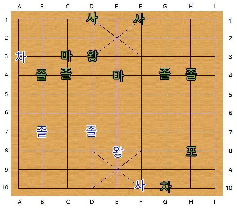 장기의 규칙: >>638 쉰네번째 턴, 스레더들의 차례 스레더 대표 >>650은 E9의 왕을 E8로 이동해 포를 잡았습니다. 쉰다섯번째 턴, 스