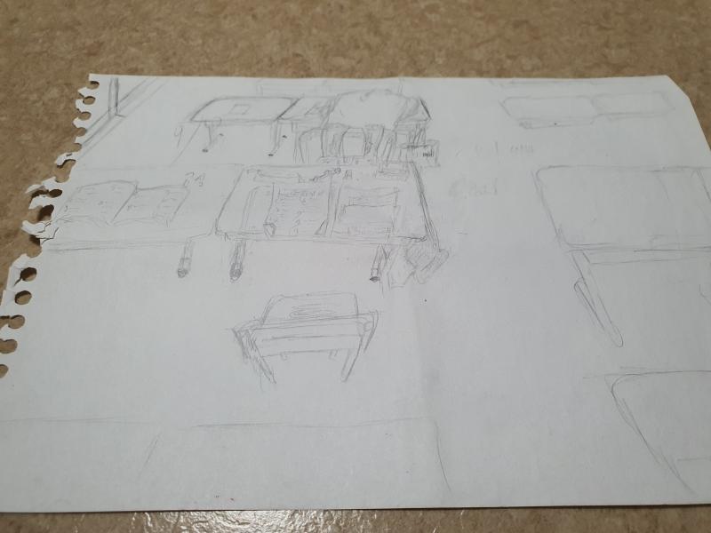 교실에서 반쯤 자면서 그림. 눈 떠보니 그림이 그려져 있더라;; 진짜로 신기한 경험. 퀄리티와는 별개