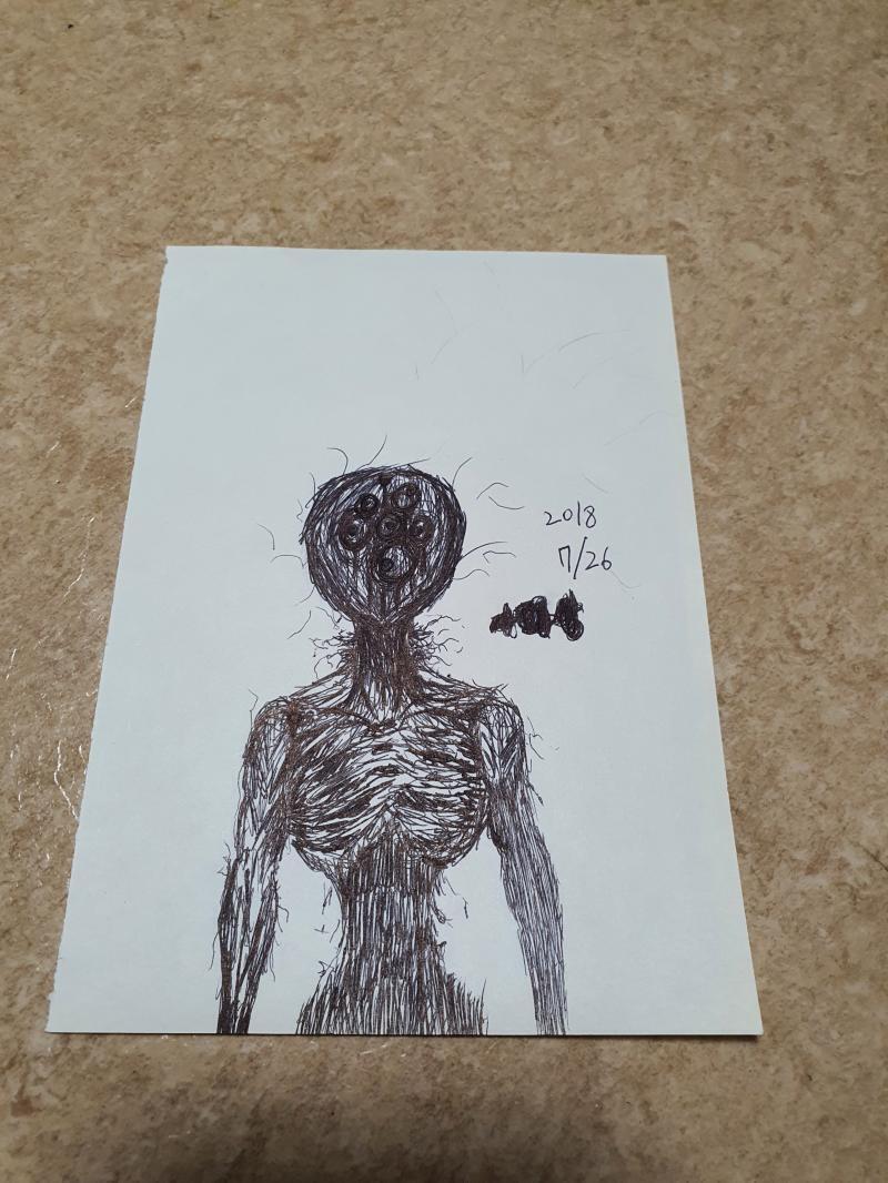꽤 옛날 그림 . 아마도 중 1. 정신적으로 가장 힘들었던 시기. 이땐 하루를 겨우겨우 버텼다.