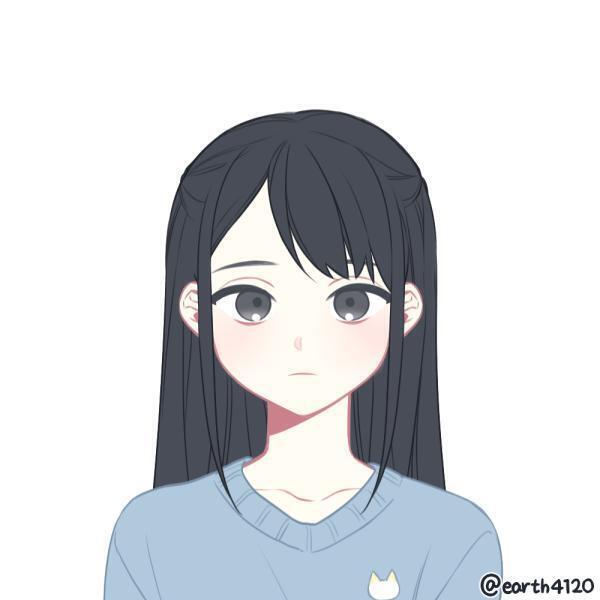 청순+긴 생머리+캐주얼의 조합으로 수정이를 만들어 보았습니다. (출처는 희귤 픽크루 https://picrew.me/image_maker/597
