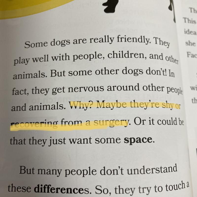 why maybe they're shy or recovering from a surgery