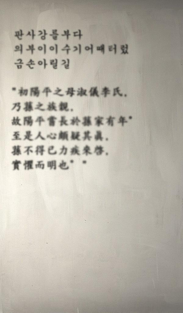 >>14 (未安...) "이 뜻이었군!" 드디어 뜻을 알아냈다! 즉, 이 만손이란 자는 자기가 당시 사사되었던 양평군이라 칭하는것이다. 이어 얘