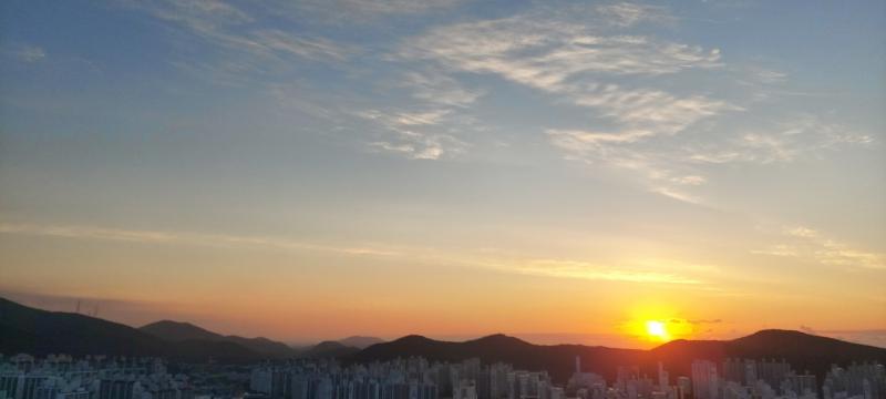 내 노력의 결실을 맺는 것이 미래라고 생각해! 사진은 집에서 해 뜰 때 찍은 사진이야