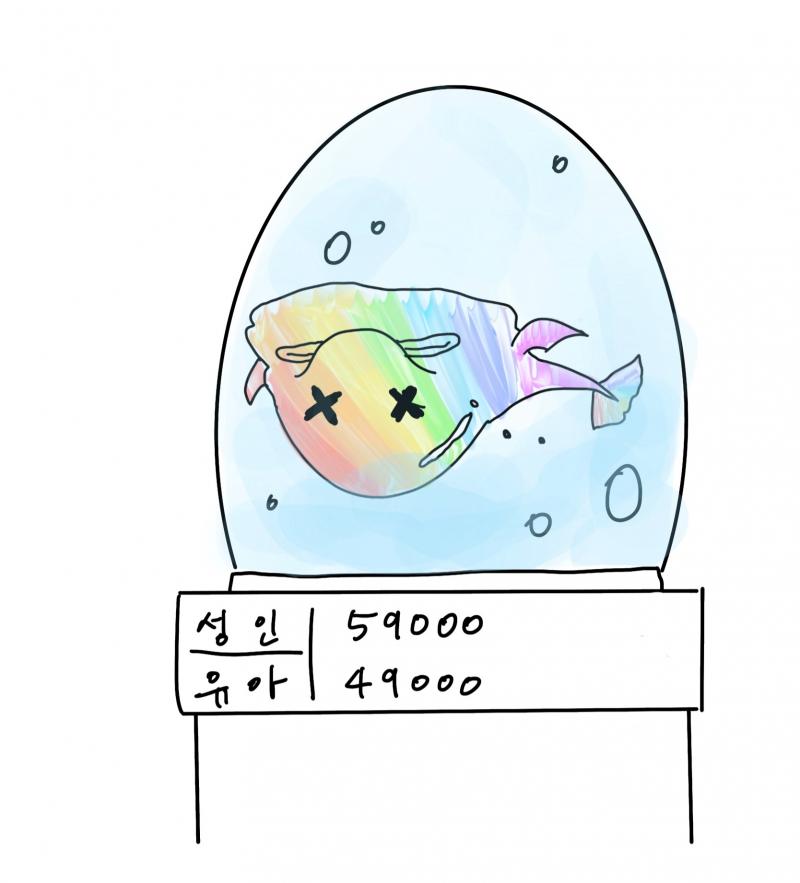 《 ...철, 철수가... 그만 인간의 관리가 형편 없었는지 개복치 마냥 죽어버렸어... 처음으로 우리들의 큰 관심을 끈 아이였는데... 특별했