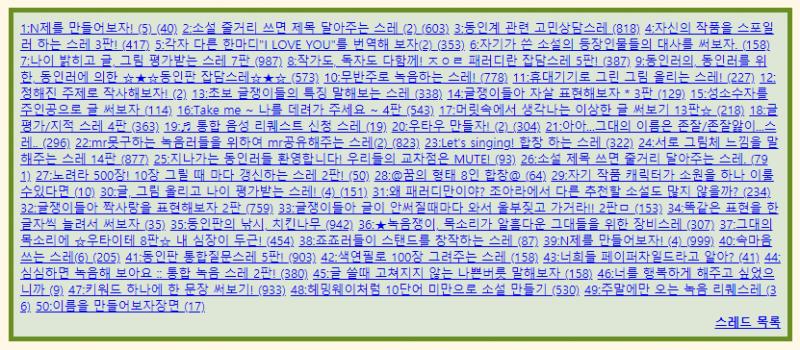 화력이 부족함을 슬퍼하며 구레딕 시절 캡쳐해서 들고와봄. 우리가 화력이 약해진 이유중 하나는 글러들이 딴곳으로 빠져서인듯.