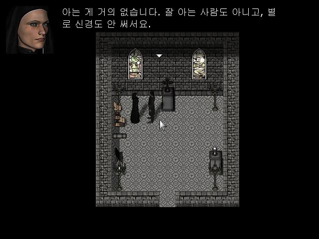 월리엄: 존 경에 대해 아는게 있습니까? 수녀원장: 없습니다. 월리엄은 이제 무엇을 할까? >>650 1. 수녀원장과 집사에 대해 이야기한다.