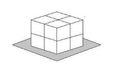 @8 1 이미지 A small cube with six identical sides is shown from above. 2 이미지 How ma