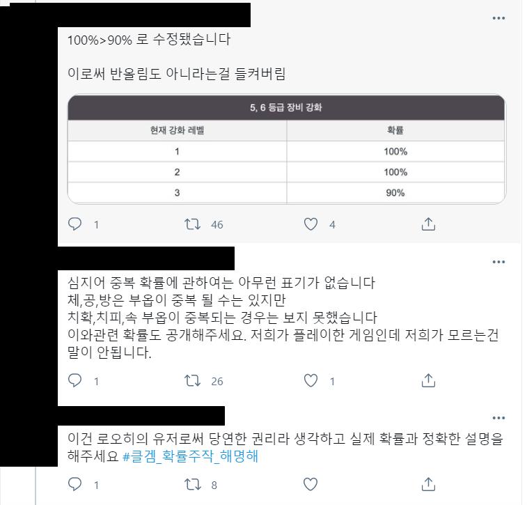 이야 ㅋㅋㅋ 1주년 지나자마자 확률조작 사건 거하게 터져버리네 ㅋㅋㅋㅋㅋ 다른 게임 같았으면 온갖 커뮤에서 한바탕 난리가 났을텐데 하는 사람이