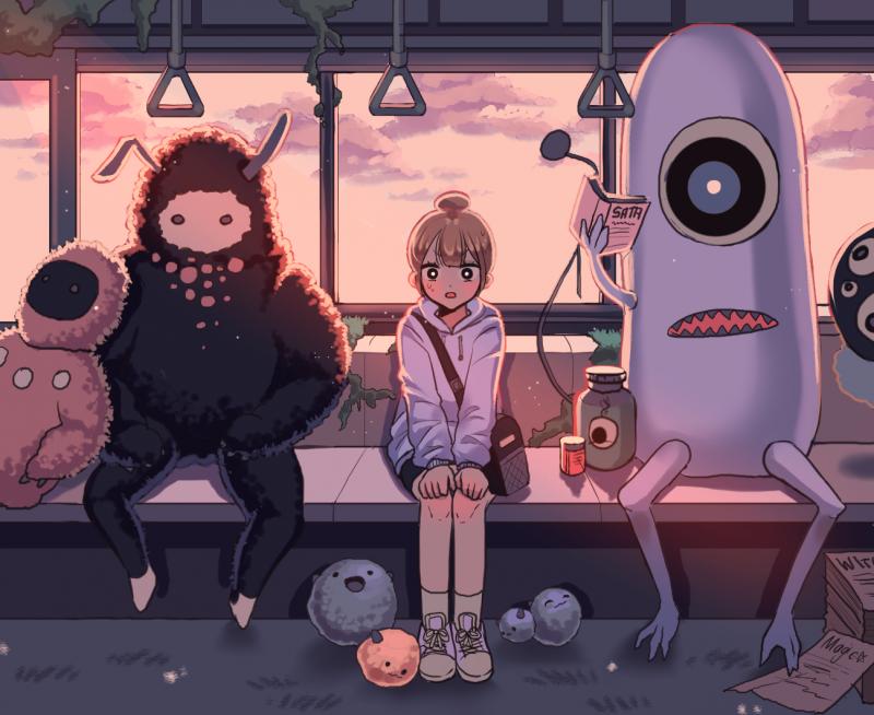 눈사람과 함께 폴카댄스 마계행 지하철 인형뽑기 다 꿈을 주제로 그려본 그림들이야! 그림 정말 오랜만이라 끌리는 그림들로 재활해봣어