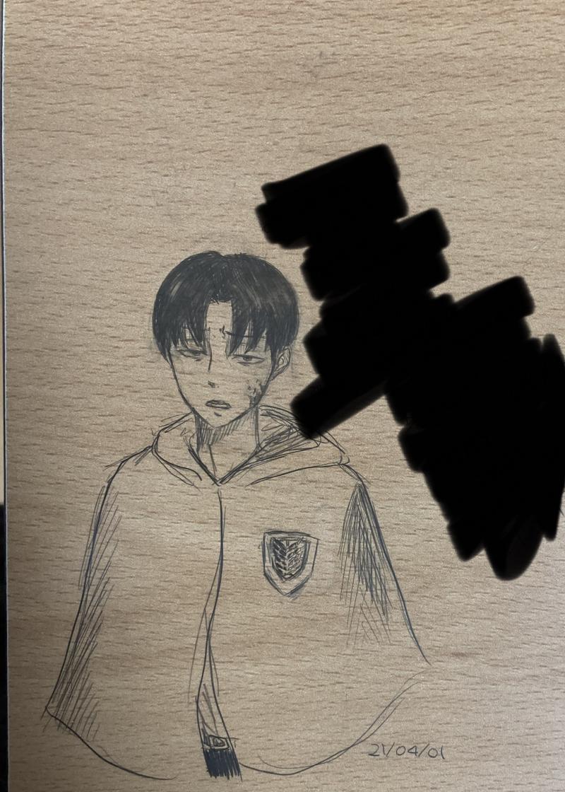 사진 없이는 똑같이 못 그리는 나 ㅋㅋㅋㅋㅋ 오늘 학교에서 수업시간 내내 이것만 그렸다 15-20분? 오닥구는 행복하다... (망토에 조사병단