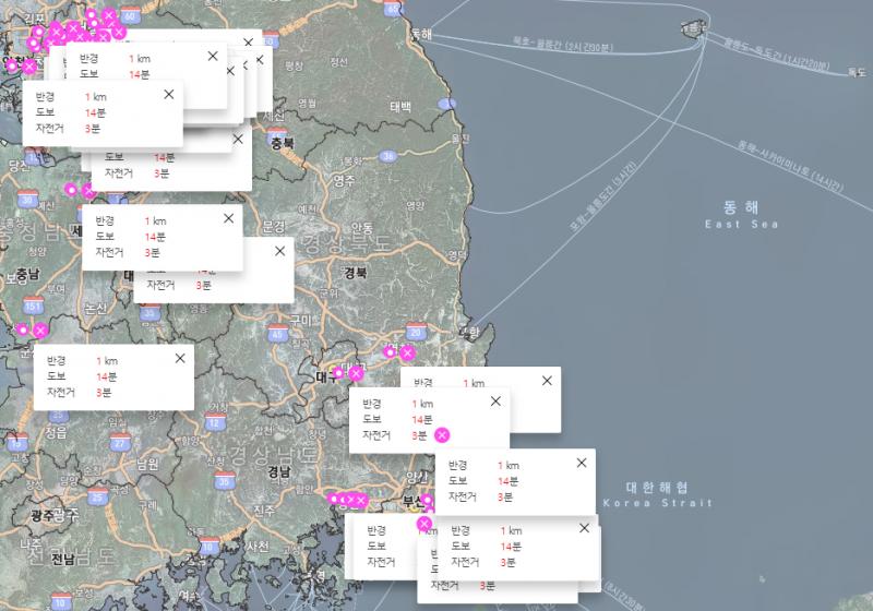 대한민국 인구밀도 참...