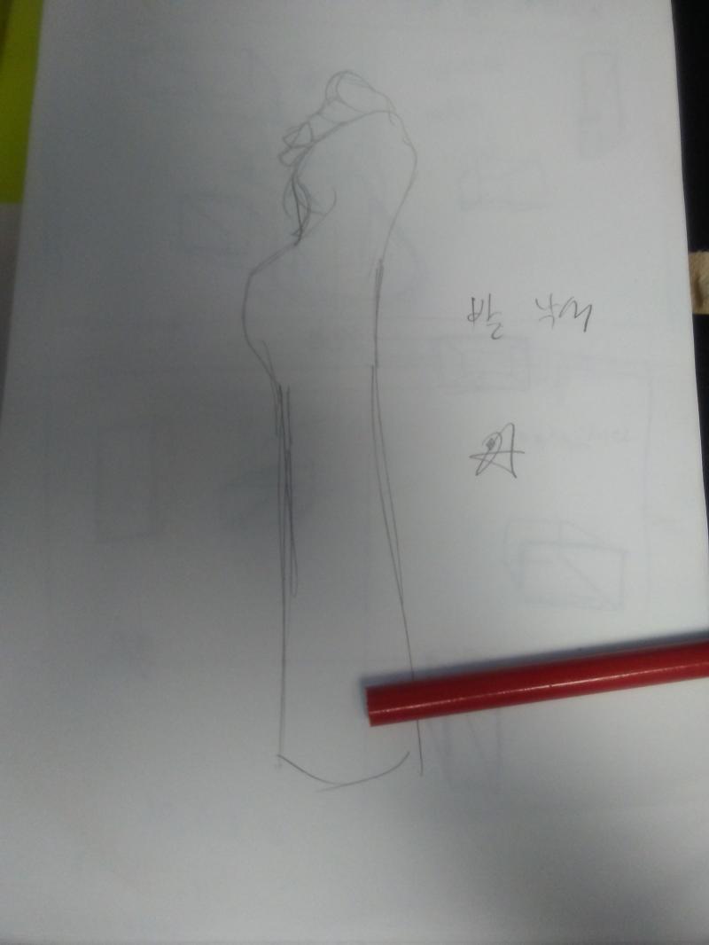 1. 손 낙서 2. 발 낙서 3. 직사각형 1점투시