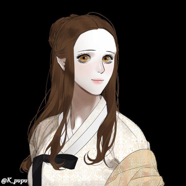 픽크루 자캐인데 부탁할게! 순한 인상에다 차분한 이미지인데 한복말고 선녀복장으로 그려 줄 수 있을까?