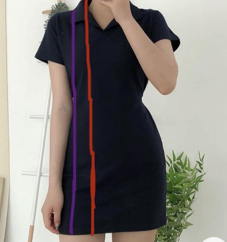 >>17 내가 산 원피스가 카라가 있는 원피스인데 (아래 사진은 해당 원피스가 아니라 참고용으로 가져옴 다른 상품이야) 총장이 저 보라색 선이