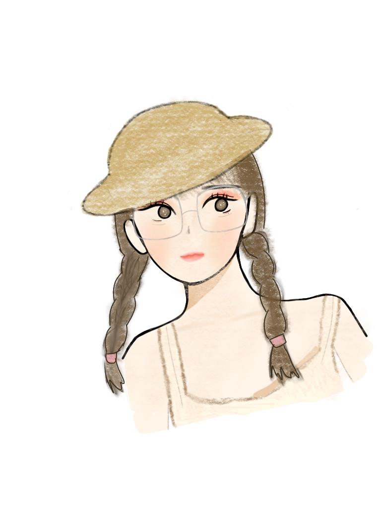 얼굴형 그리는것만 50분.. 오늘 그림!