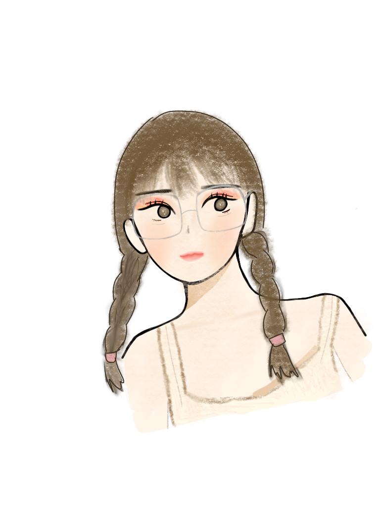 얼굴형 그리는것만 50분.. 오늘 그림!