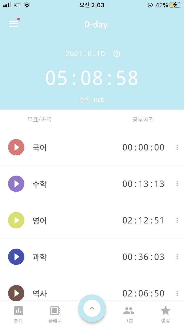 플래너는... 대충 적은거 감안해줘 ㅋㅋㅋㅋ 저 공시는 학원 뺀거고 학원 더하면 +3시간이야