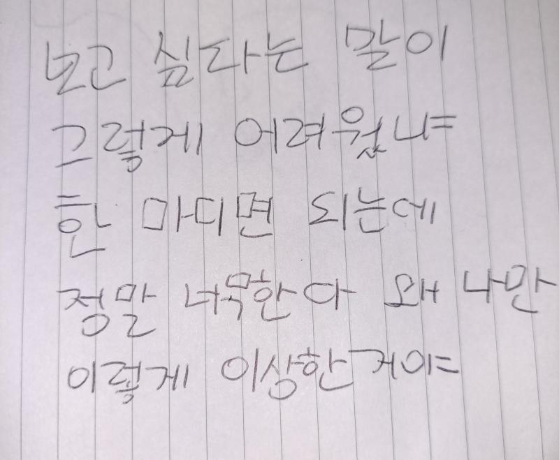 대체 왜일까 왜 나는 날려 쓰지 못하는 것인가